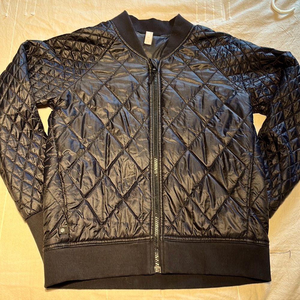 Athletica Girl Devon Woodsome Quilted Bomber Jacket Black L12 Full-Zip